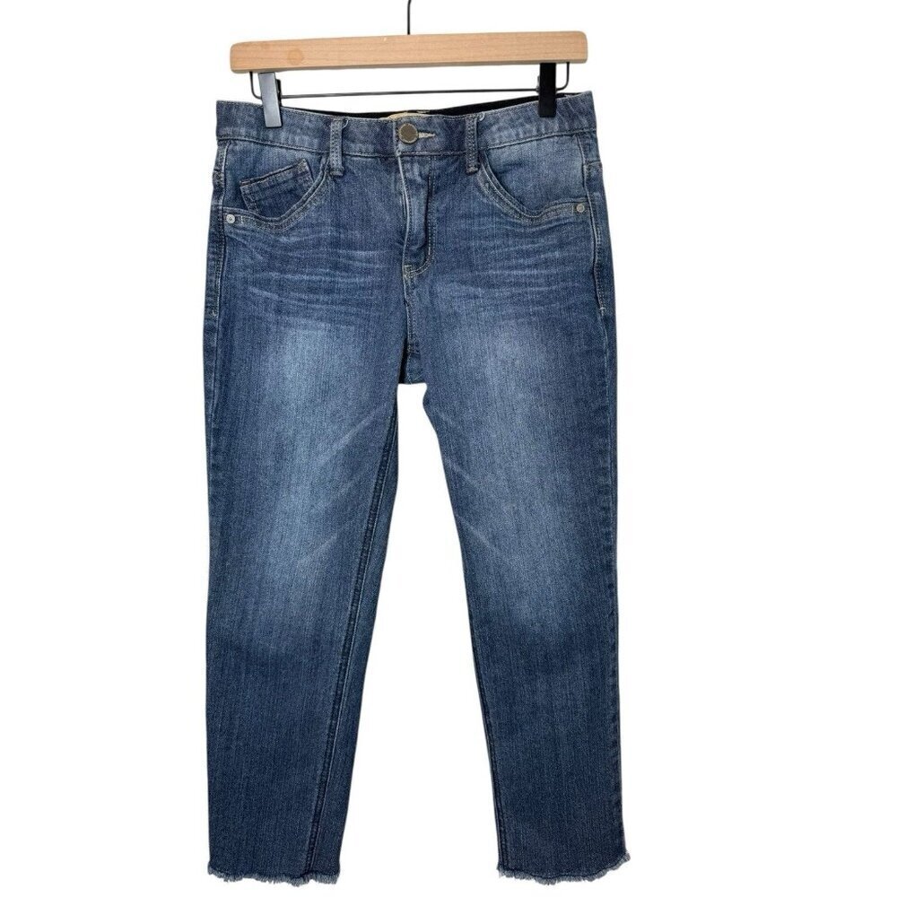 Democracy Cropped Frayed Demin Blue Jeans AB Technology Size 4 Women’s